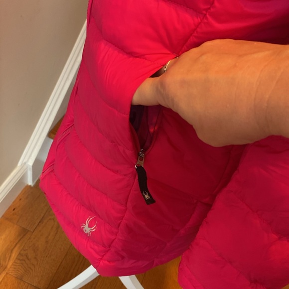 Spyder Hot Pink Purple Lined Girls Puffer Long Synthetic Down Jacket Lg 14/16 - Picture 8 of 15